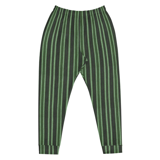 Men's Joggers with Black and Green Stripes