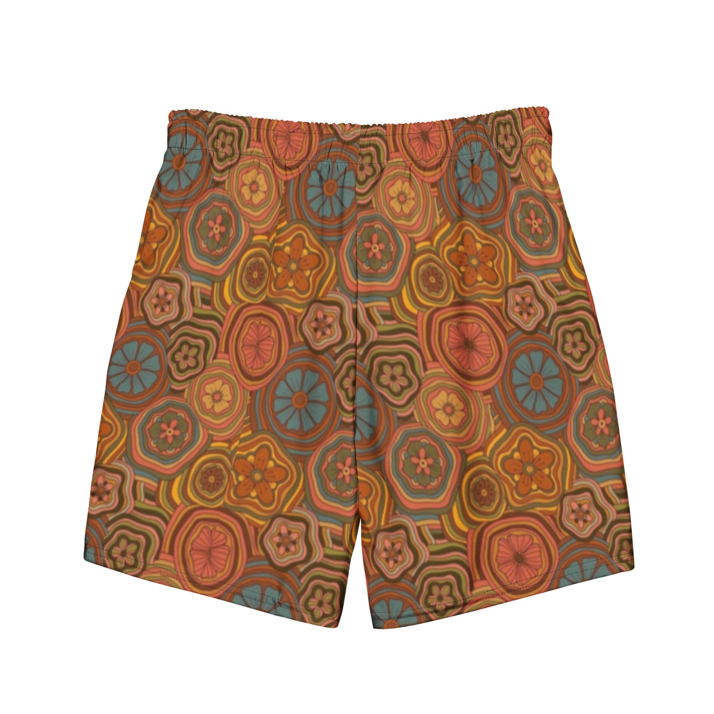 Warm Trippy Floral Men's Retro Swim Trunks