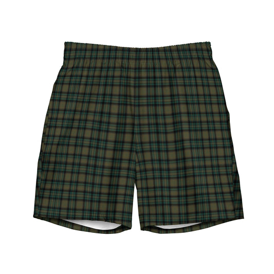 Swim Trunks | Green Checkered Plaid | Men's Swimtrunks