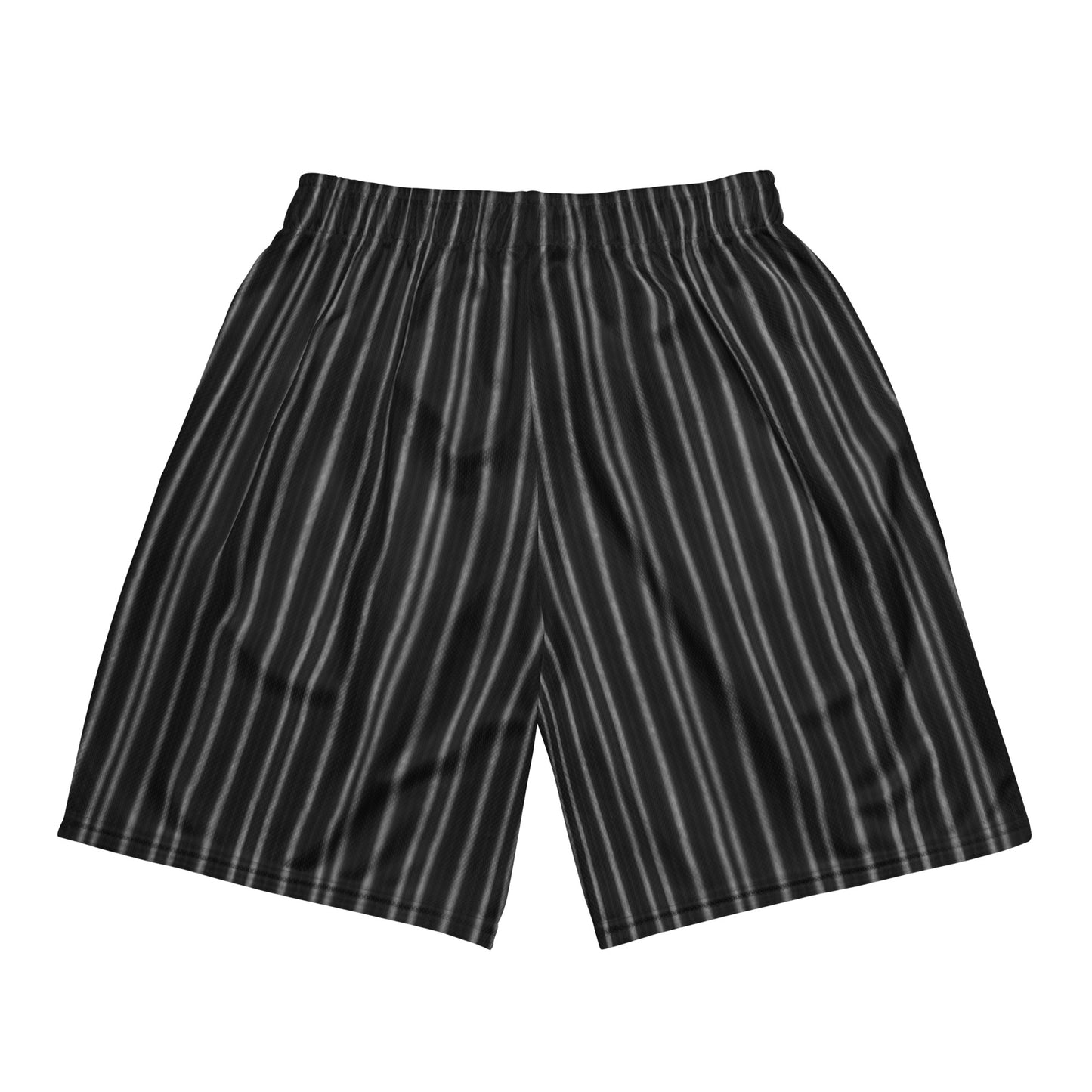 Men's White Striped Mesh Basketball Shorts