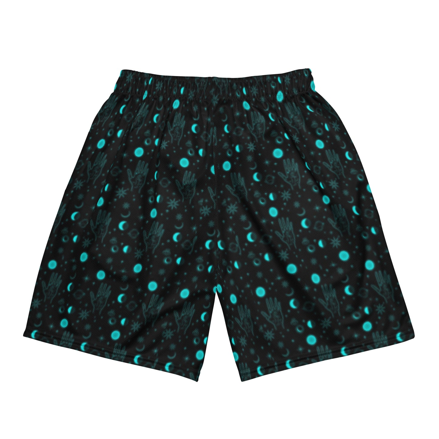 Black and Blue Celestial Retro Mesh Shorts