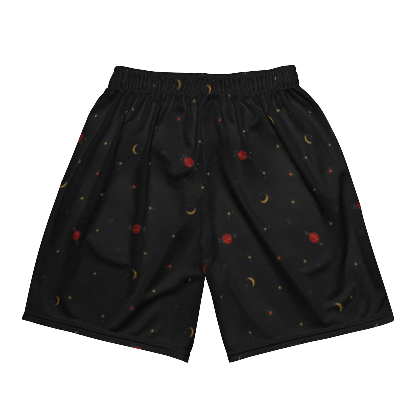 Women's Space Theme Black Mesh Shorts