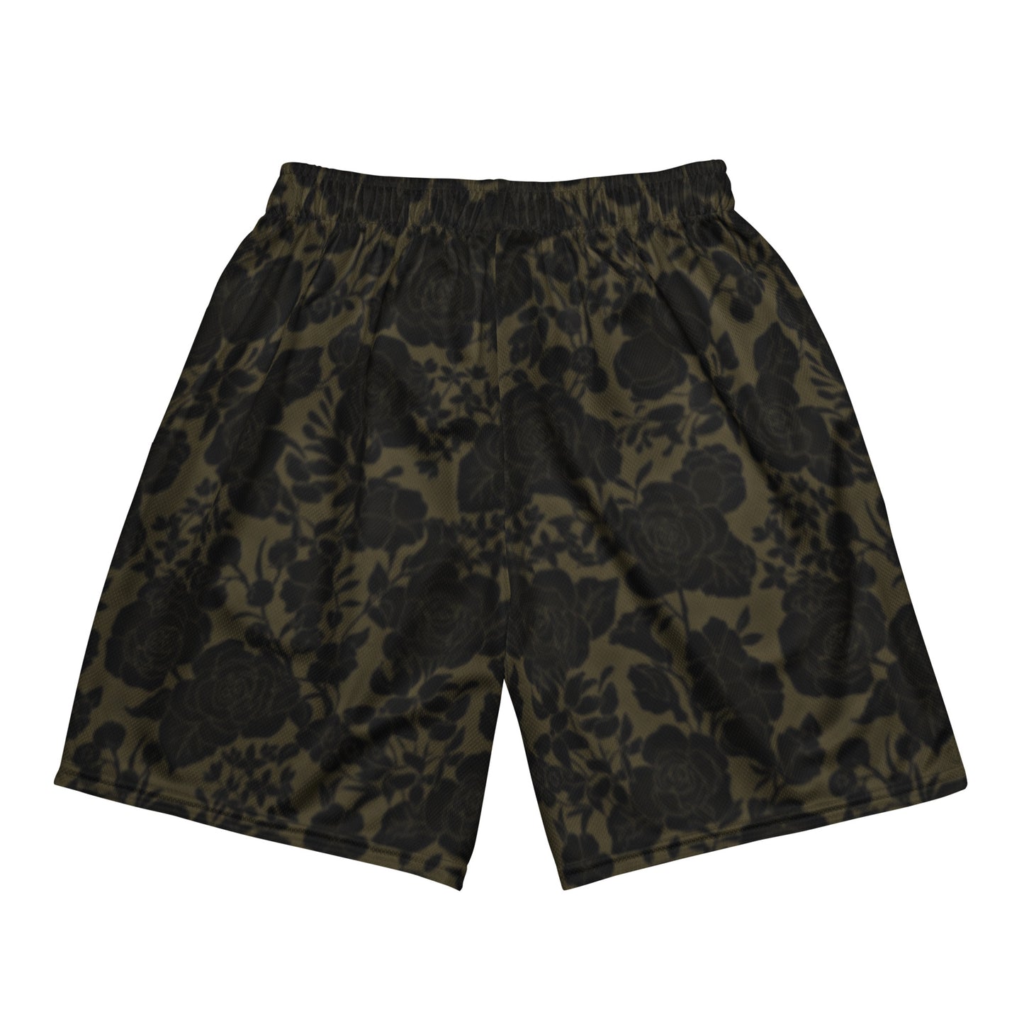 Mesh Shorts | Dark Green Floral Retro