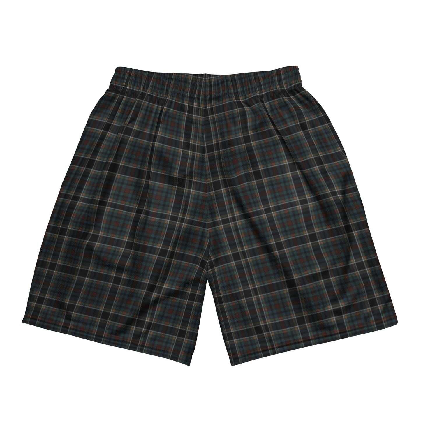 Checkered Dark Blue and Black Plaid Women's Basketball Shorts