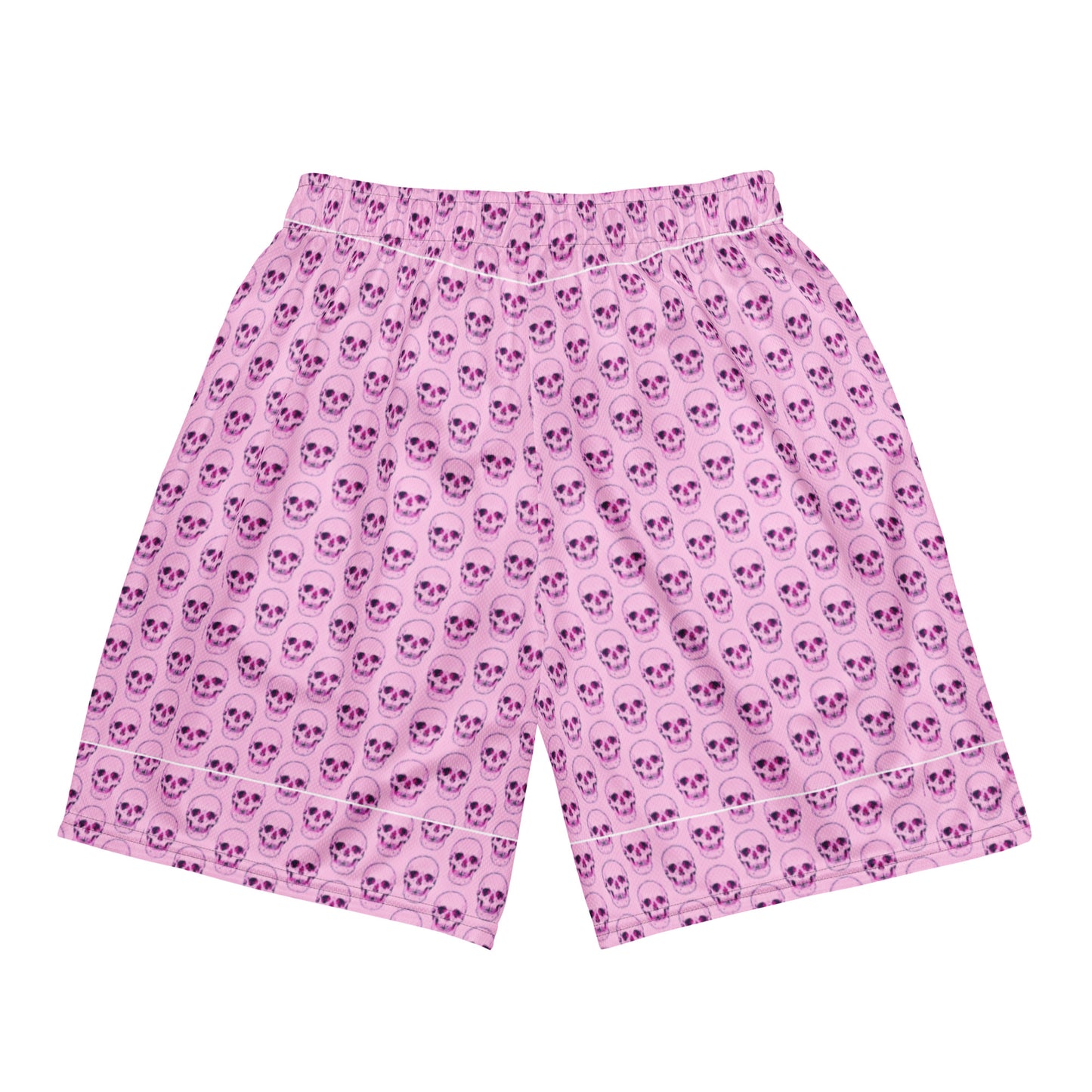 Skulls Pastel Pink Mesh Shorts