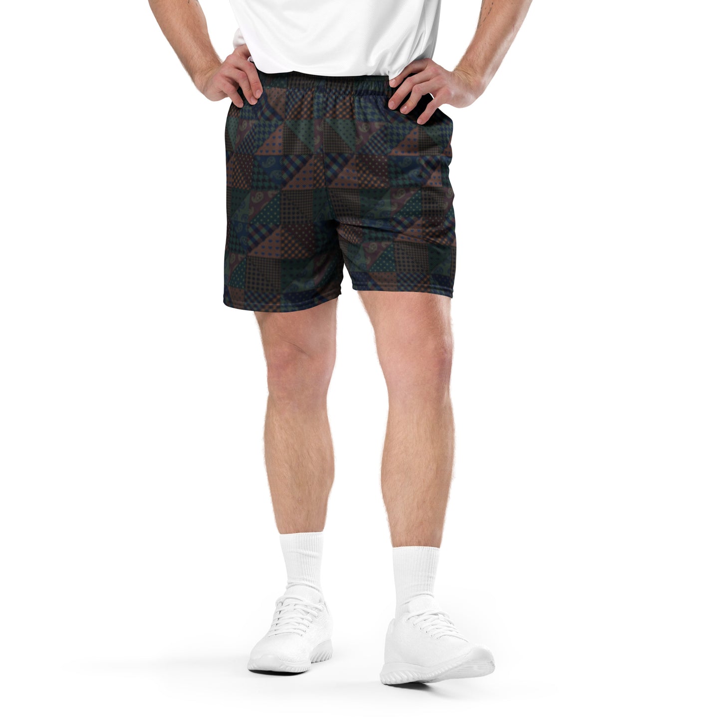 Vintage Pattern Men's Retro Mesh Basketball Shorts