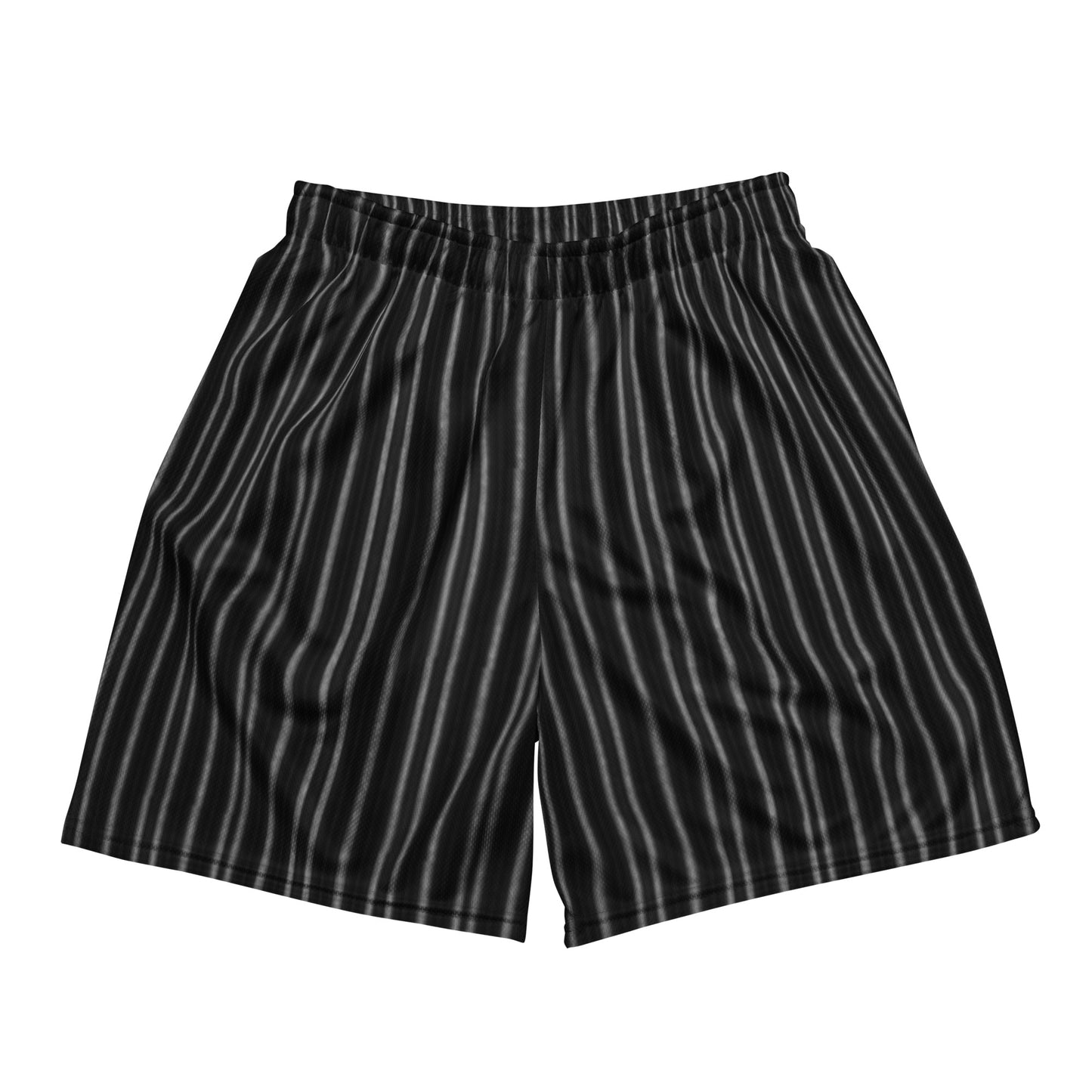 Men's White Striped Mesh Basketball Shorts