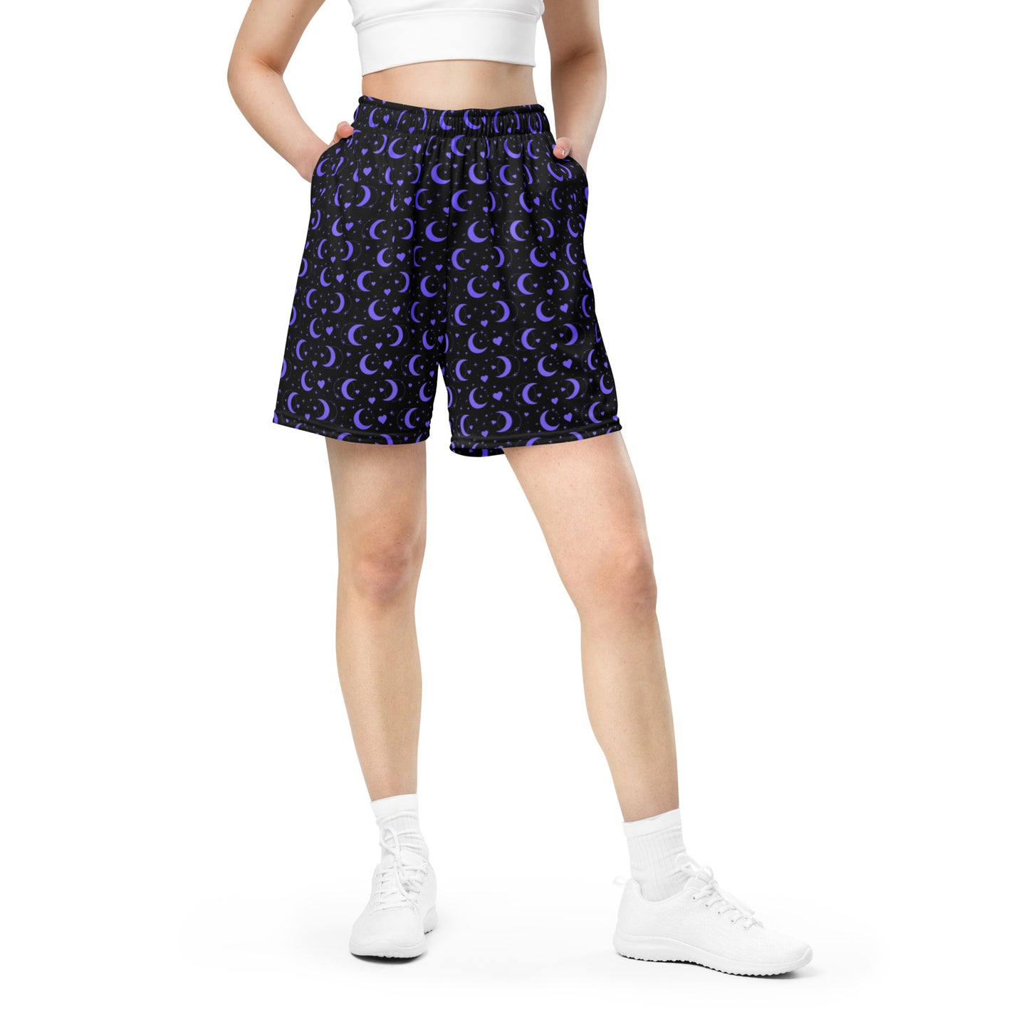 Celestial Purple Pattern Women's Basketball Shorts