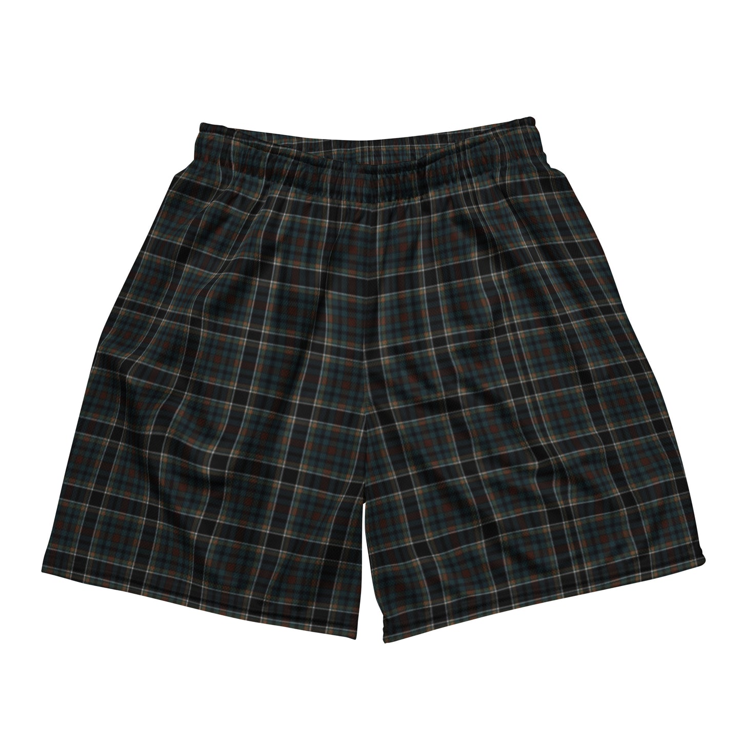 Checkered Dark Blue and Black Plaid Women's Basketball Shorts