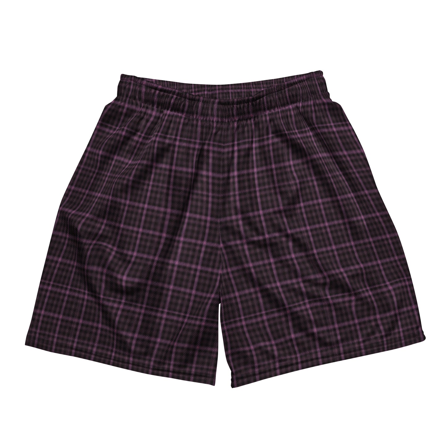 Purple Black Retro Plaid Mesh Shorts