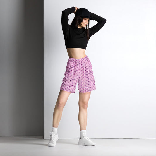 Skulls Pastel Pink Mesh Shorts