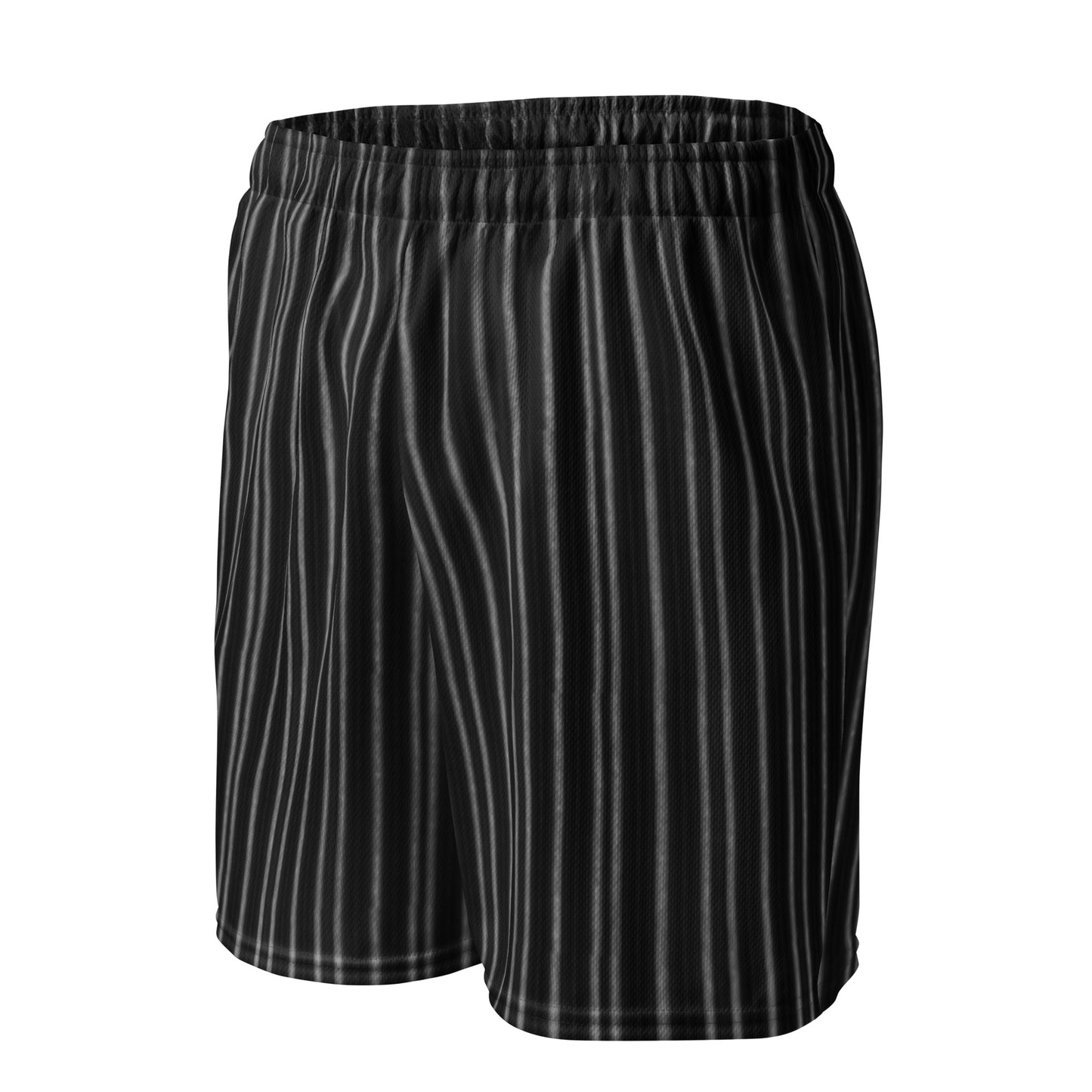 Men's White Striped Mesh Basketball Shorts