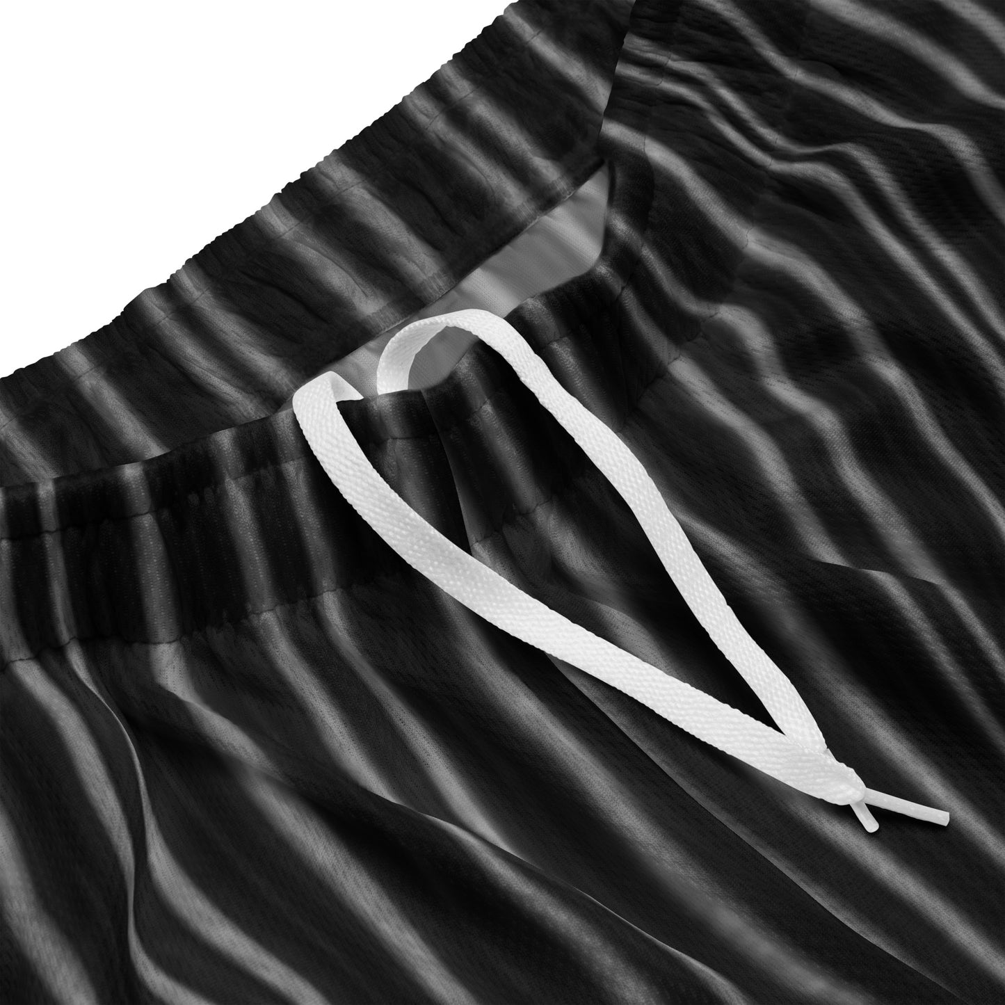 Men's White Striped Mesh Basketball Shorts