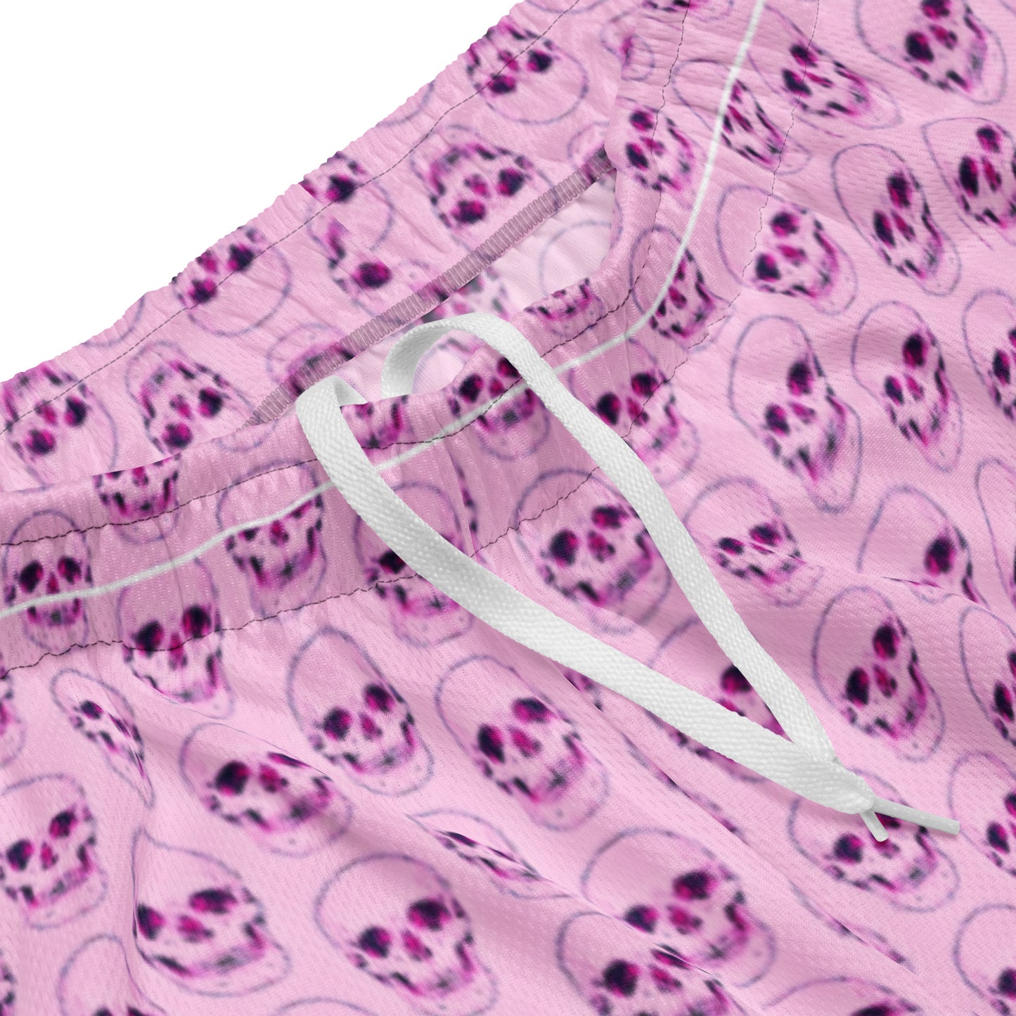 Skulls Pastel Pink Mesh Shorts