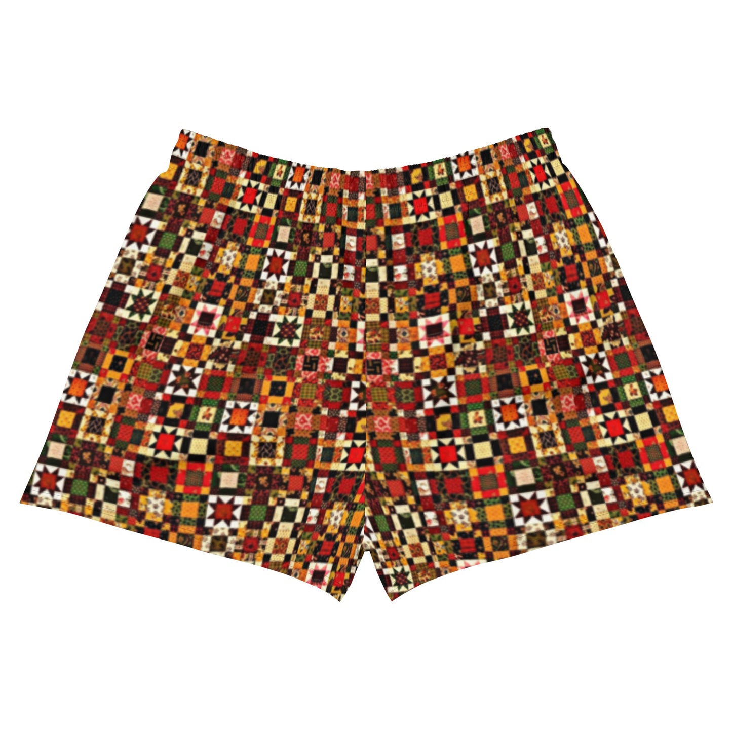 Quilt Pattern Colorful Retro Women’s Athletic Shorts