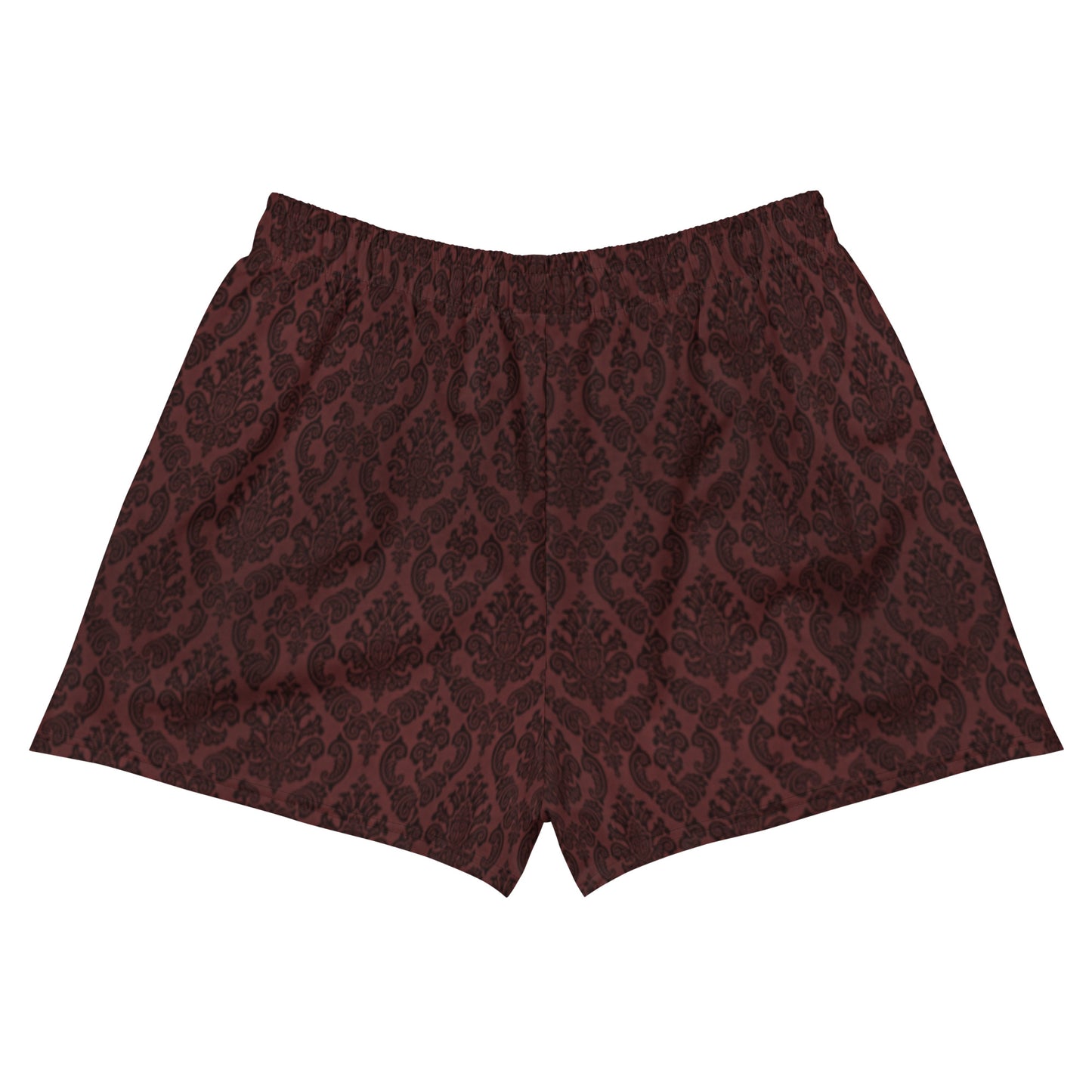 Women’s Athletic Shorts Dark Burgundy Ornamental Pattern