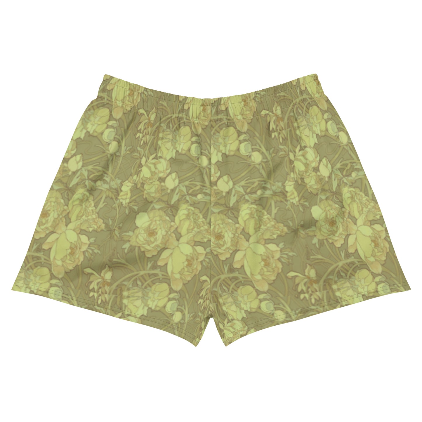 Women’s Athletic Shorts | Green Art Deco Floral