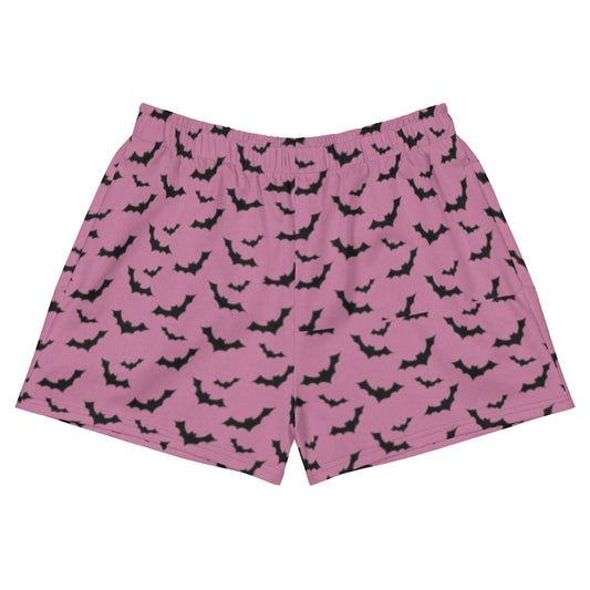 Bat Print Pink Women’s Athletic Shorts