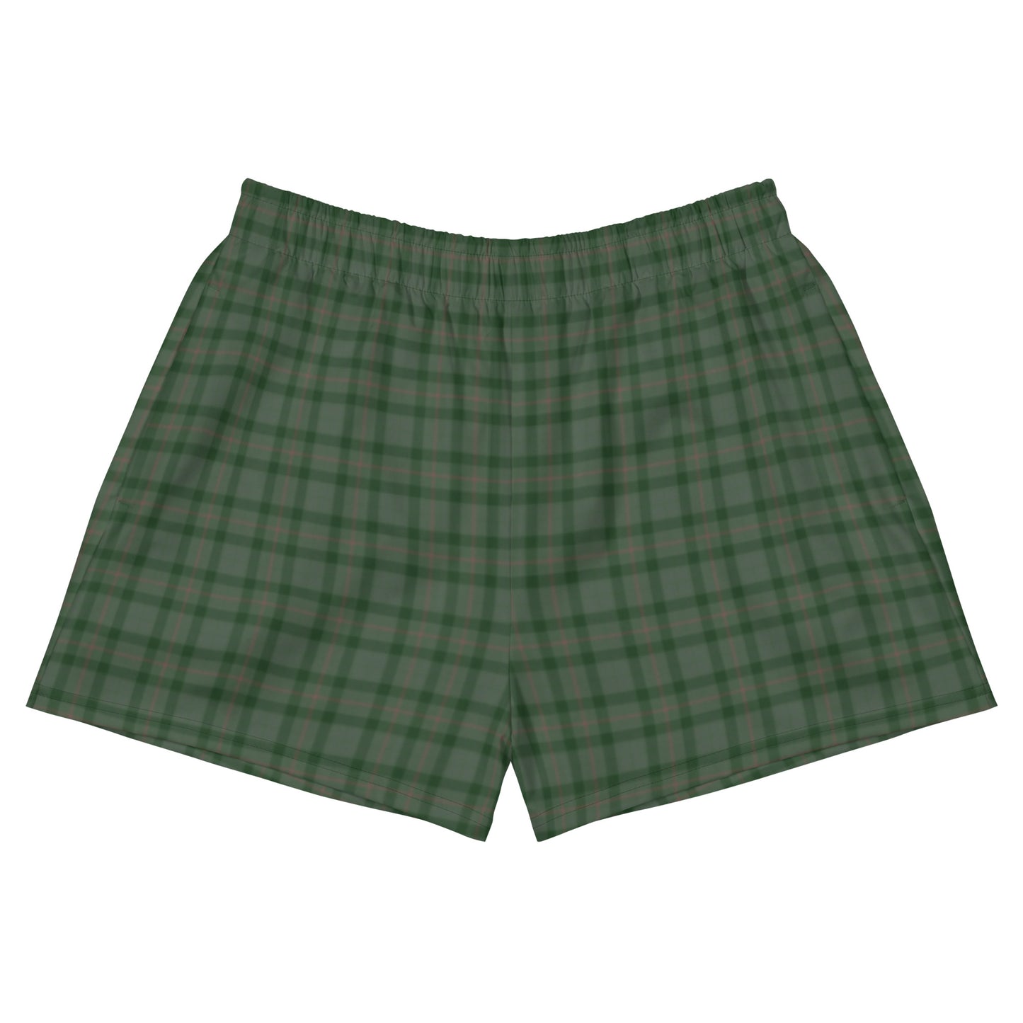 Green Plaid Women’s Athletic Shorts Product