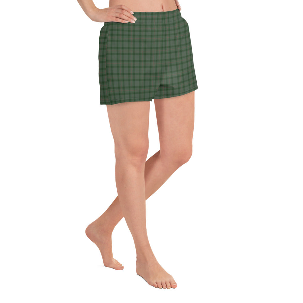 Green Plaid Women’s Athletic Shorts Product