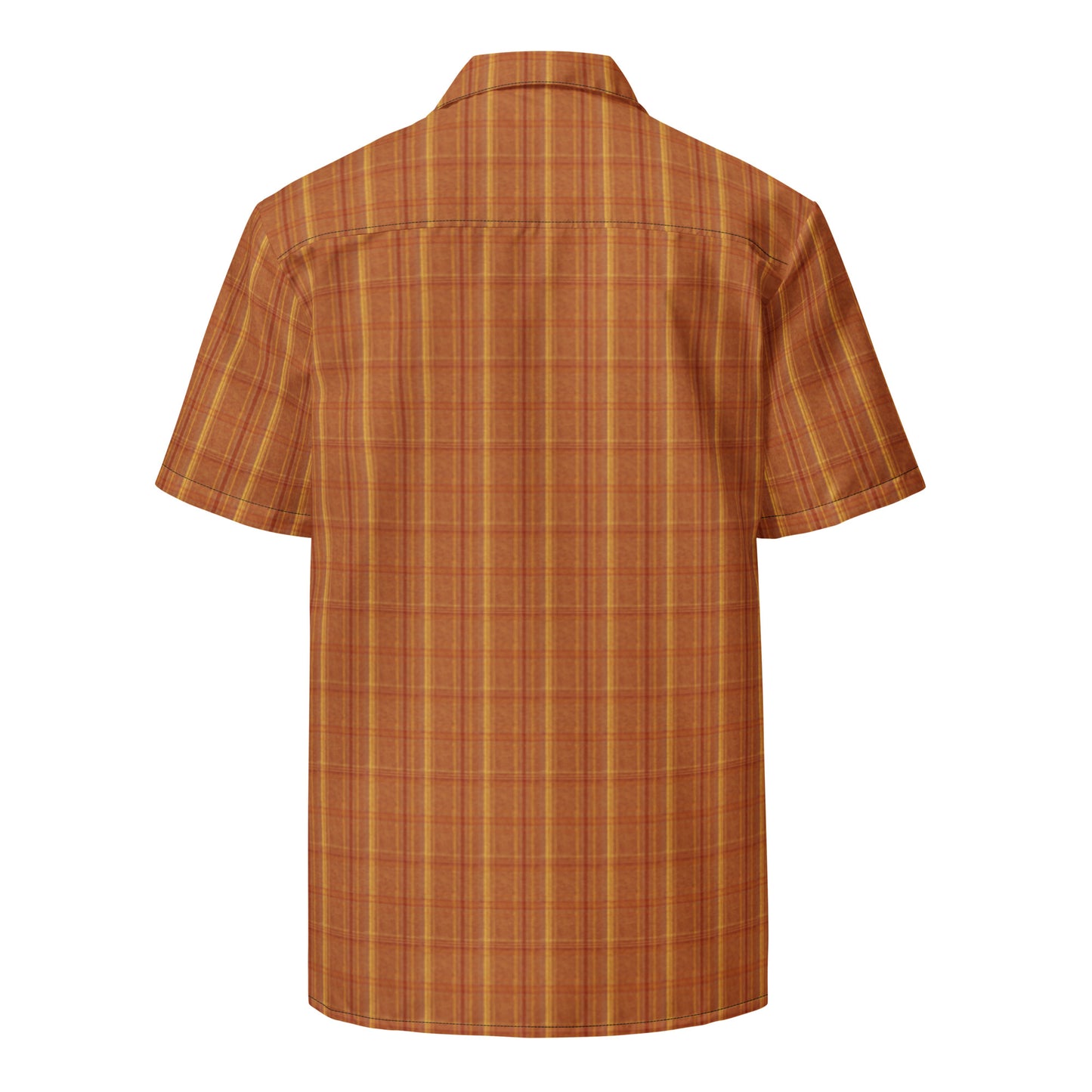 Plaid Orange Men's Button Up Shirt