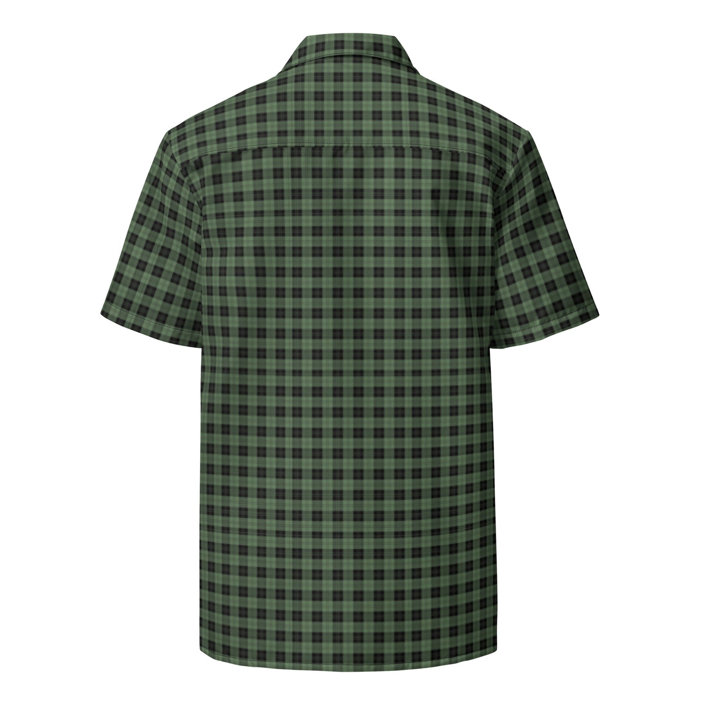 Black Green Checkered Men's Button Up Shirt