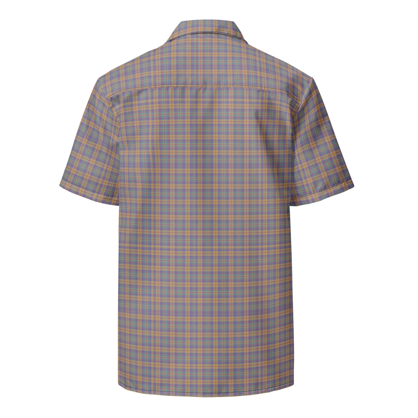 Men's Colored Plaid Button Up Shirt