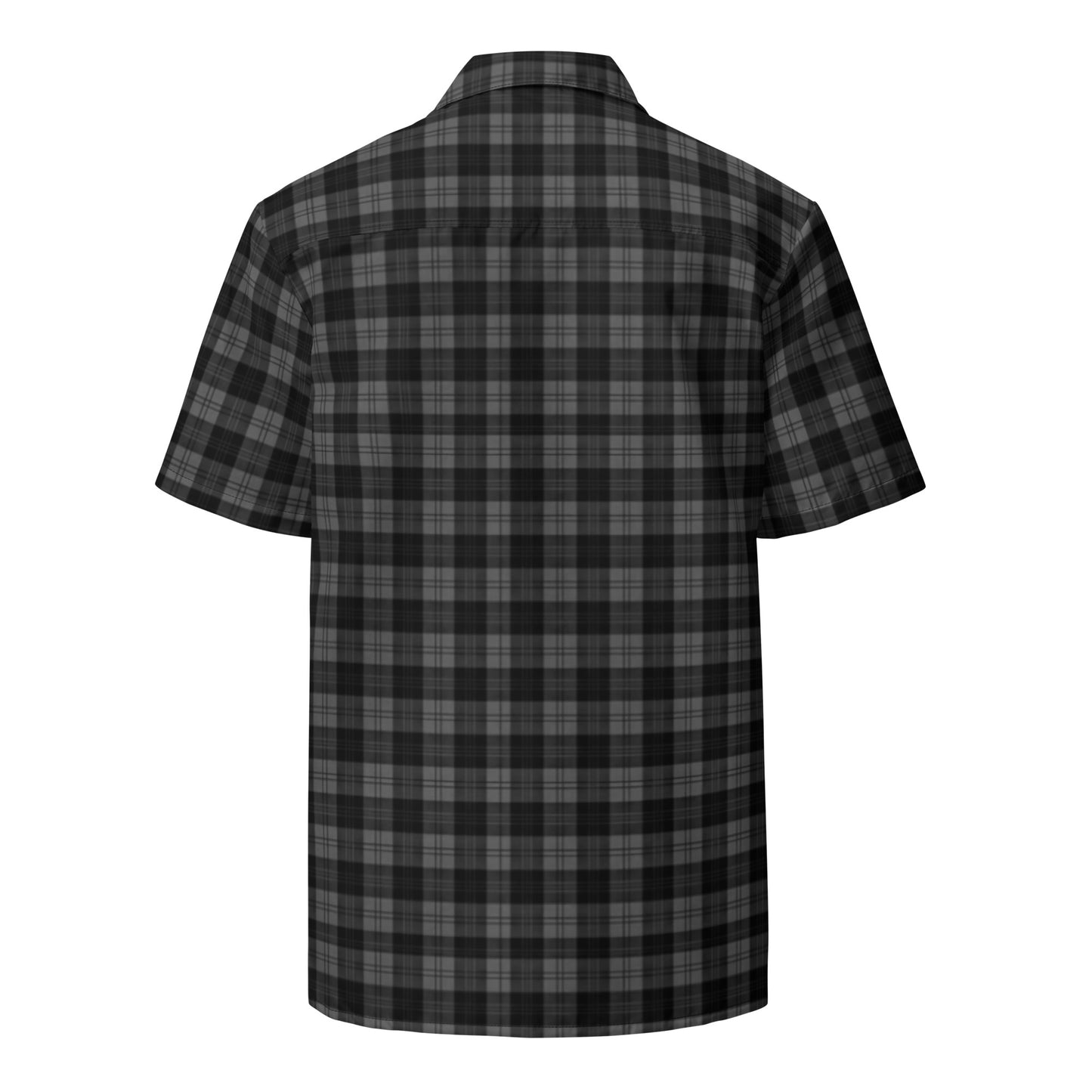 Men's Dark Gray Plaid Button Up Shirt