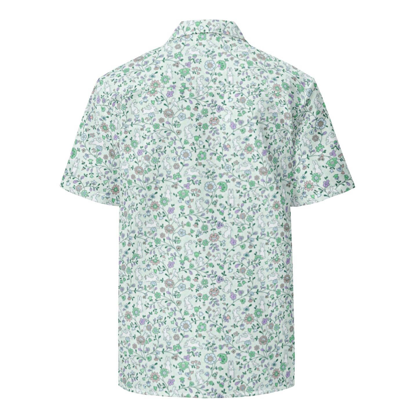 Pastel Green Kawaii Bunny Women's Button Up