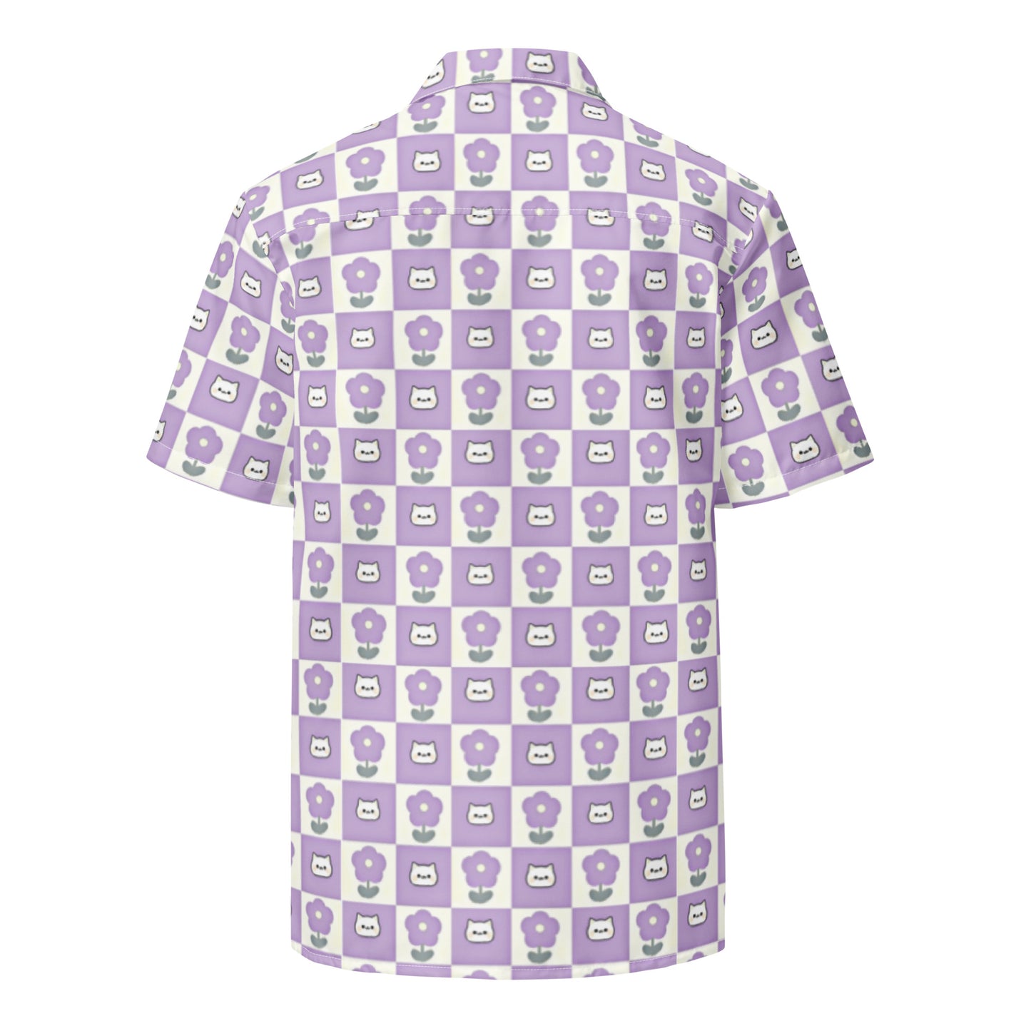 Pastel Purple Kawaii Plaid Women's Button Up Shirt