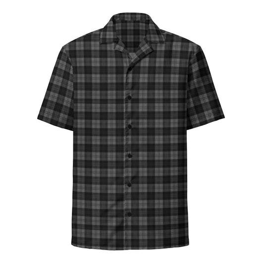 Men's Dark Gray Plaid Button Up Shirt