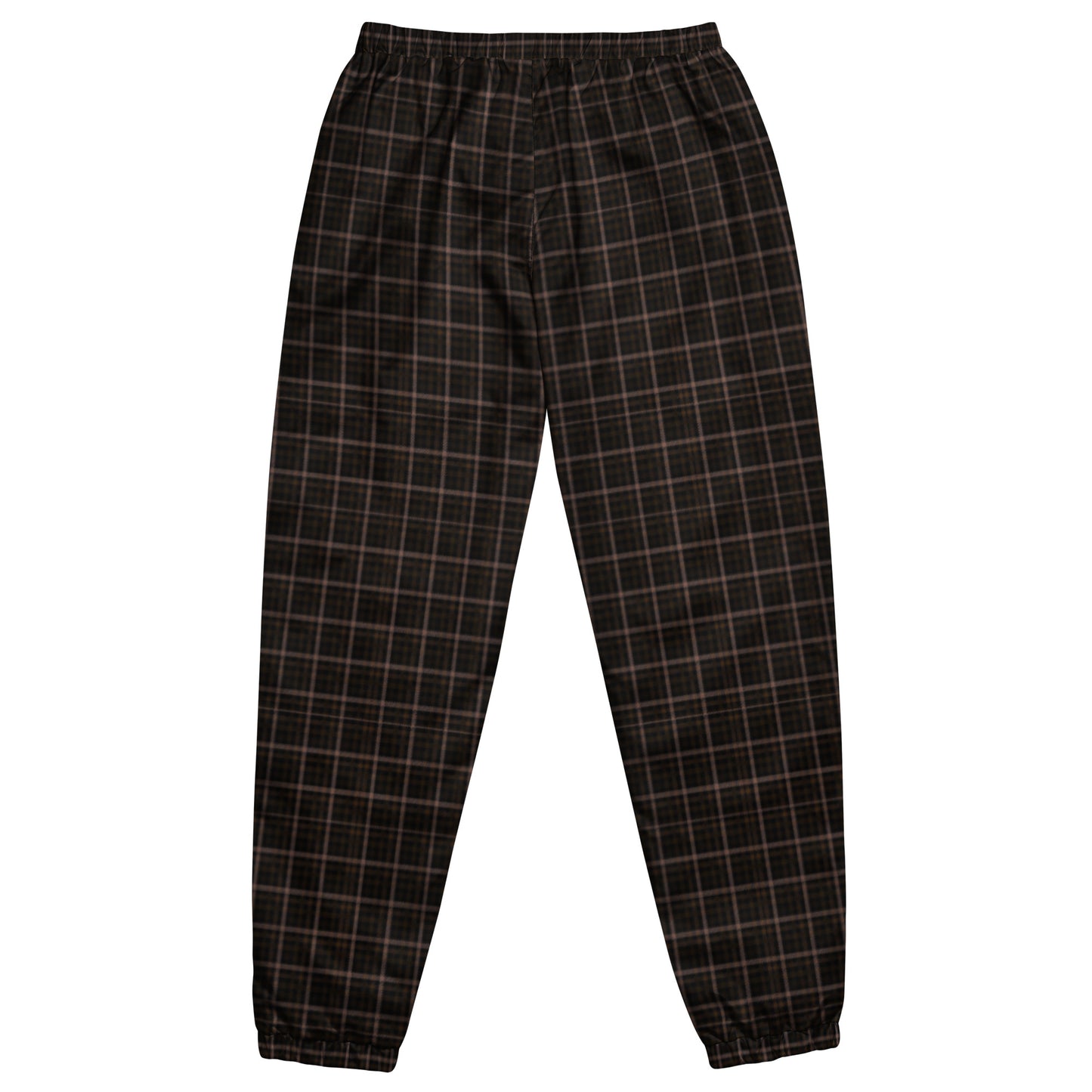 Cool Dark Brown Black Plaid Track Pants