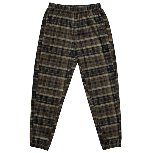 Retro Vintage Brown Plaid Men's Track Pants