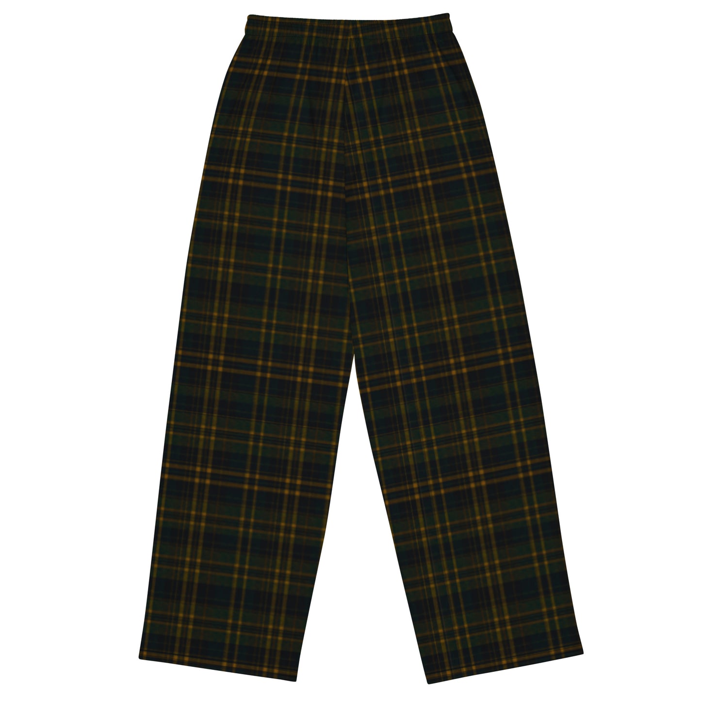 Black Brown Yellow Retro Plaid Wide-Leg Pants