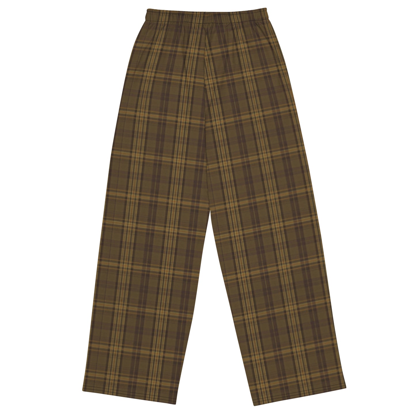 Retro Plaid Wide-Leg Pants - Brown