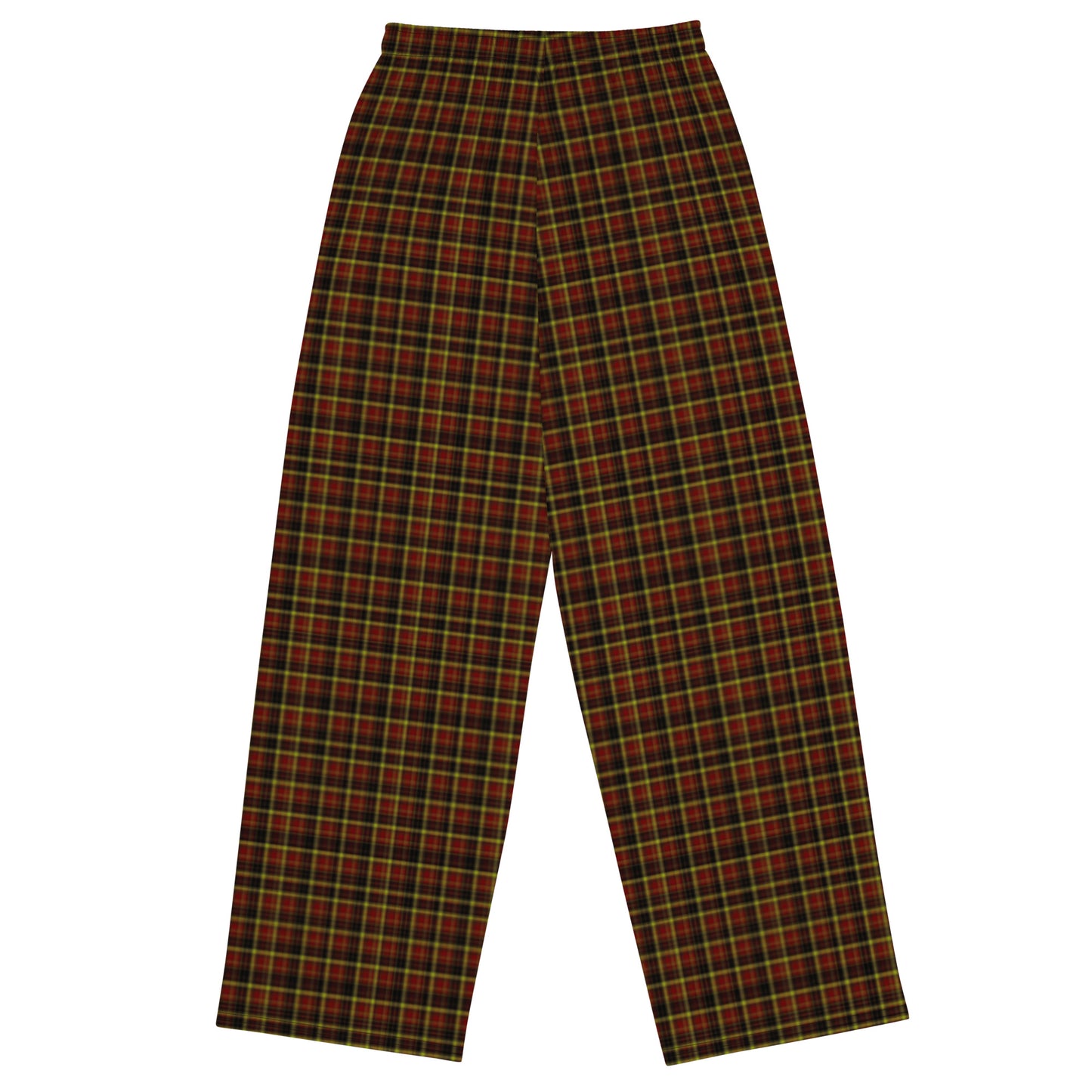 Red Black Neon Plaid Retro Wide-Leg Pants