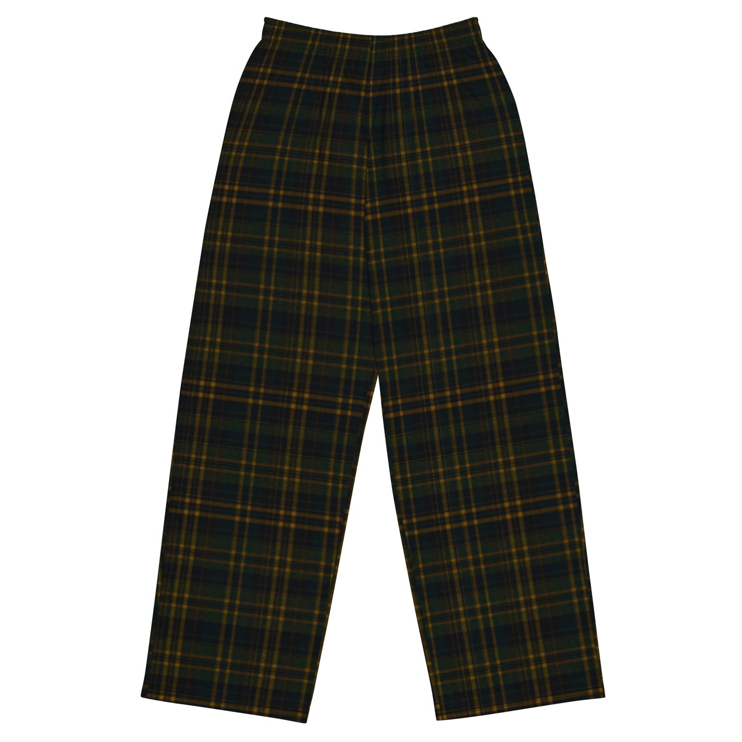 Black Brown Yellow Retro Plaid Wide-Leg Pants