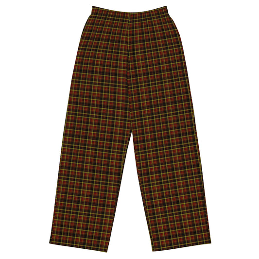 Red Black Neon Plaid Retro Wide-Leg Pants