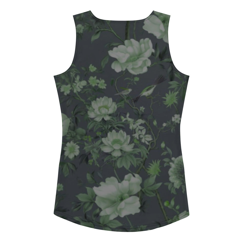 Women's Gray Floral Tank Top