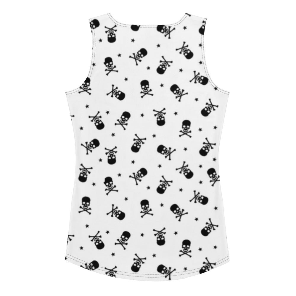 Tiny Black Skulls Women's White Tank Top