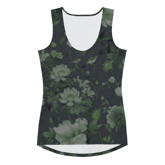 Women's Gray Floral Tank Top