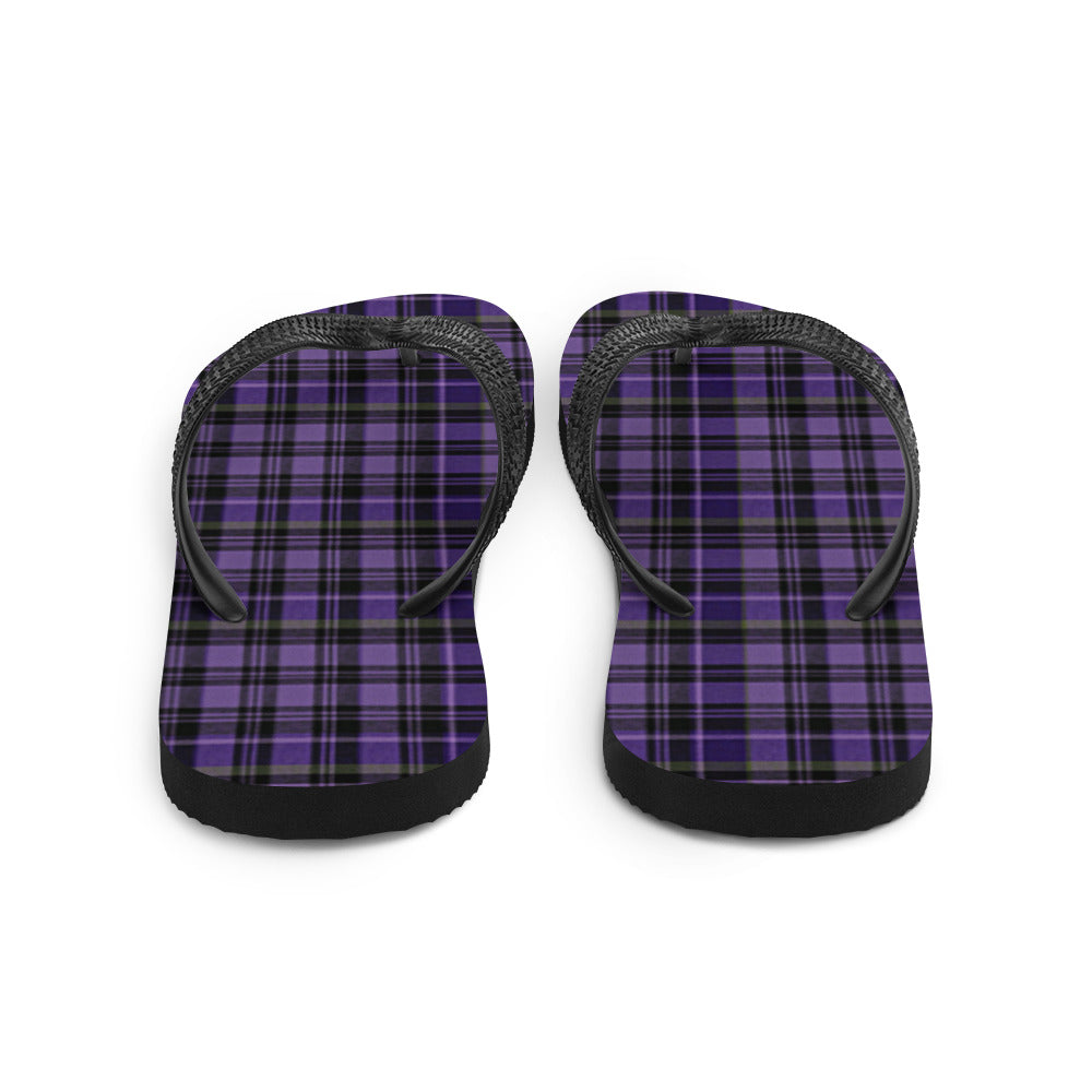 Women's Flip-Flops | Purple Black Plaid