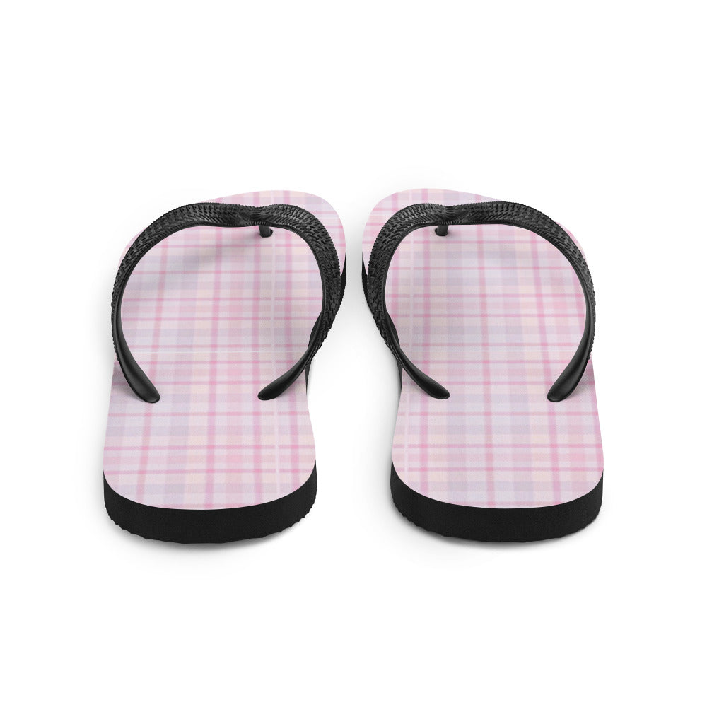 Plaid Pastel Pink Flip-Flops