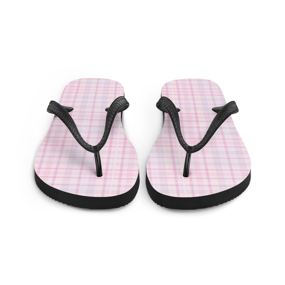 Plaid Pastel Pink Flip-Flops