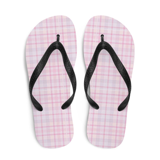 Plaid Pastel Pink Flip-Flops