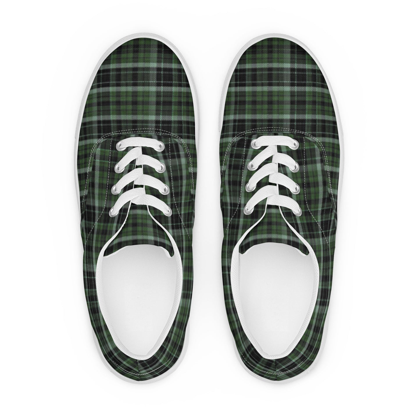 Women’s Green Black Plaid Lace Up Shoes