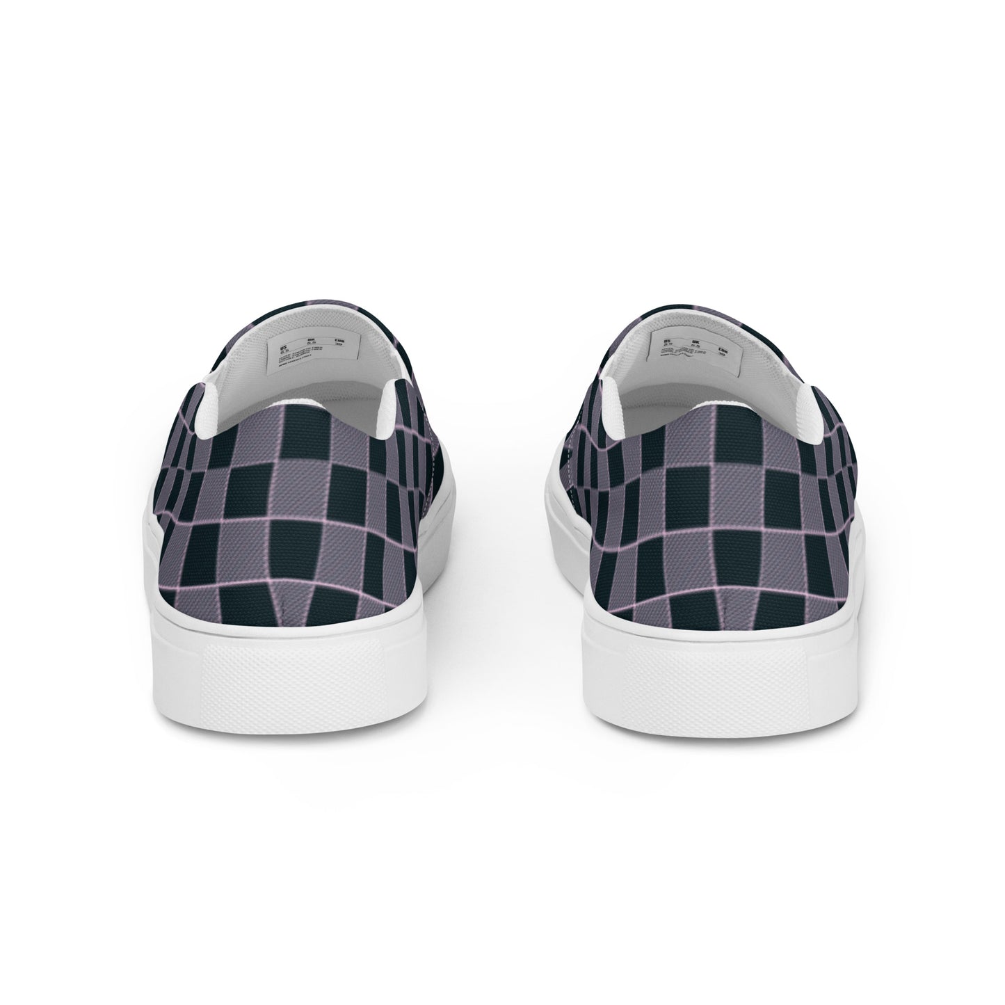 Women’s Pink Black Plaid Slip-On Tennis Shoes