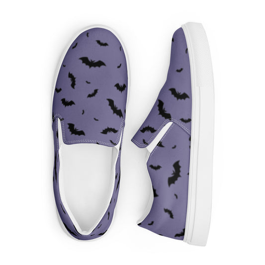 Periwinkle Bats Women’s Slip-On Tennis Shoes