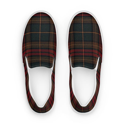 Women’s Red Plaid Dark Plaid Slip-on Canvas shoes