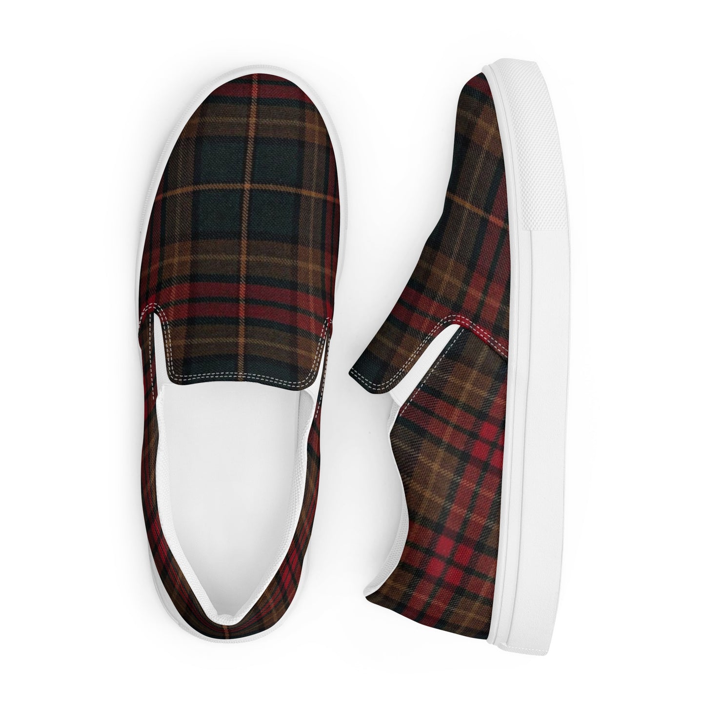 Women’s Red Plaid Dark Plaid Slip-on Canvas shoes